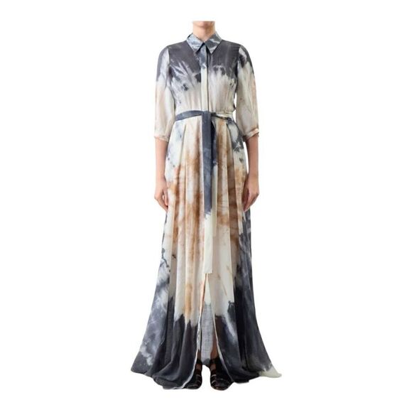 Gabriela Hearst Dresses & Skirts - $5490 Gabriela Hearst Daisy Belted Tie-dyed Cashmere and Silk Maxi Dress Size 2